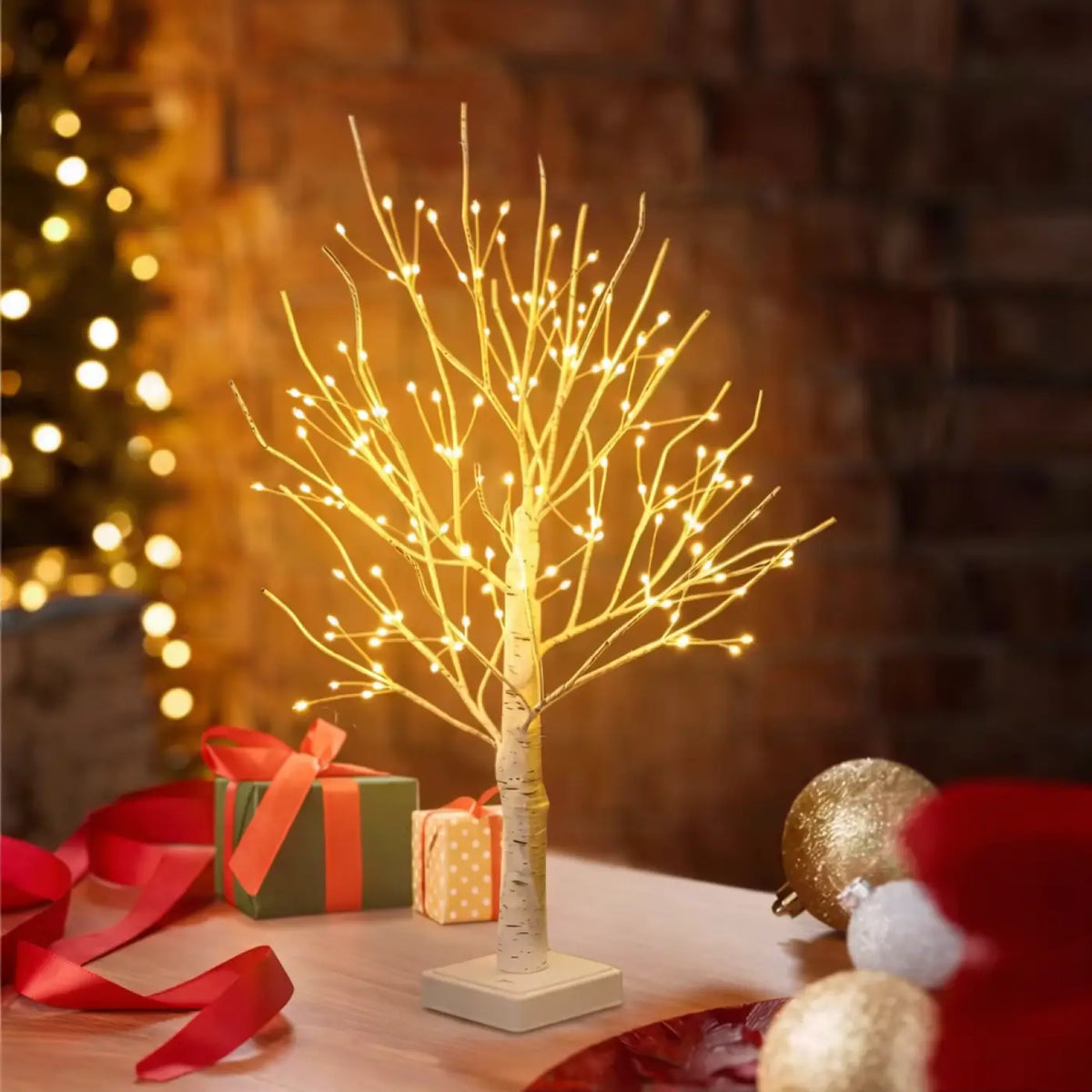 Arbre lumineux décoratif à branches, 24 ou 144 points lumineux