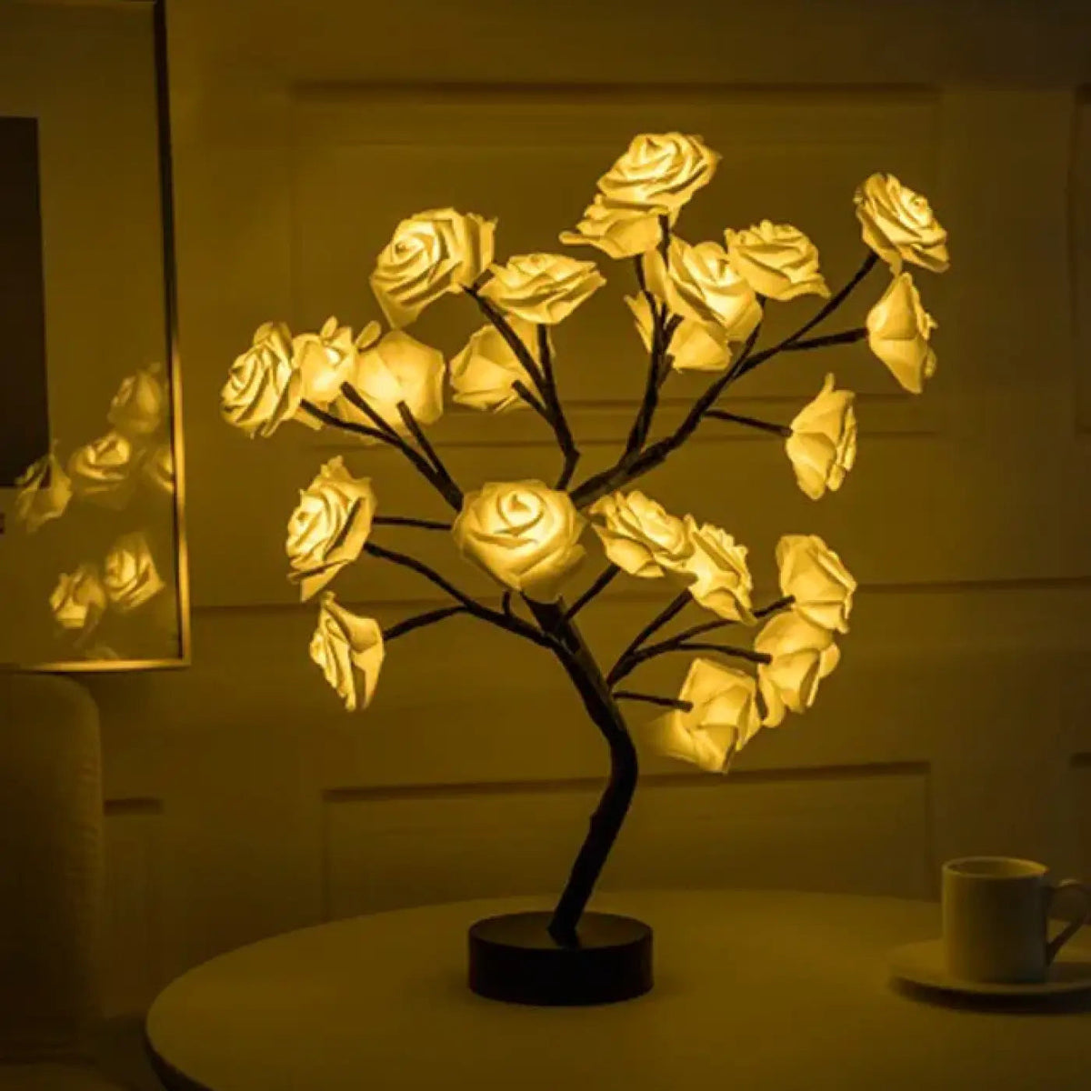 Lampe arbre à roses lumineuses, quatre coloris, jaune