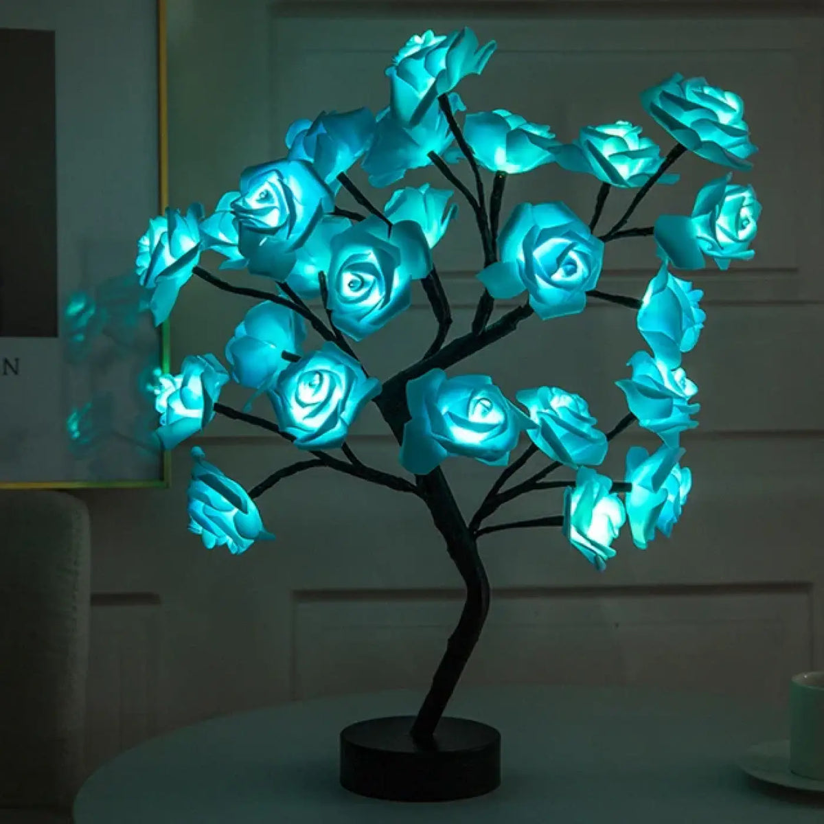 Lampe arbre à roses lumineuses, quatre coloris, bleu