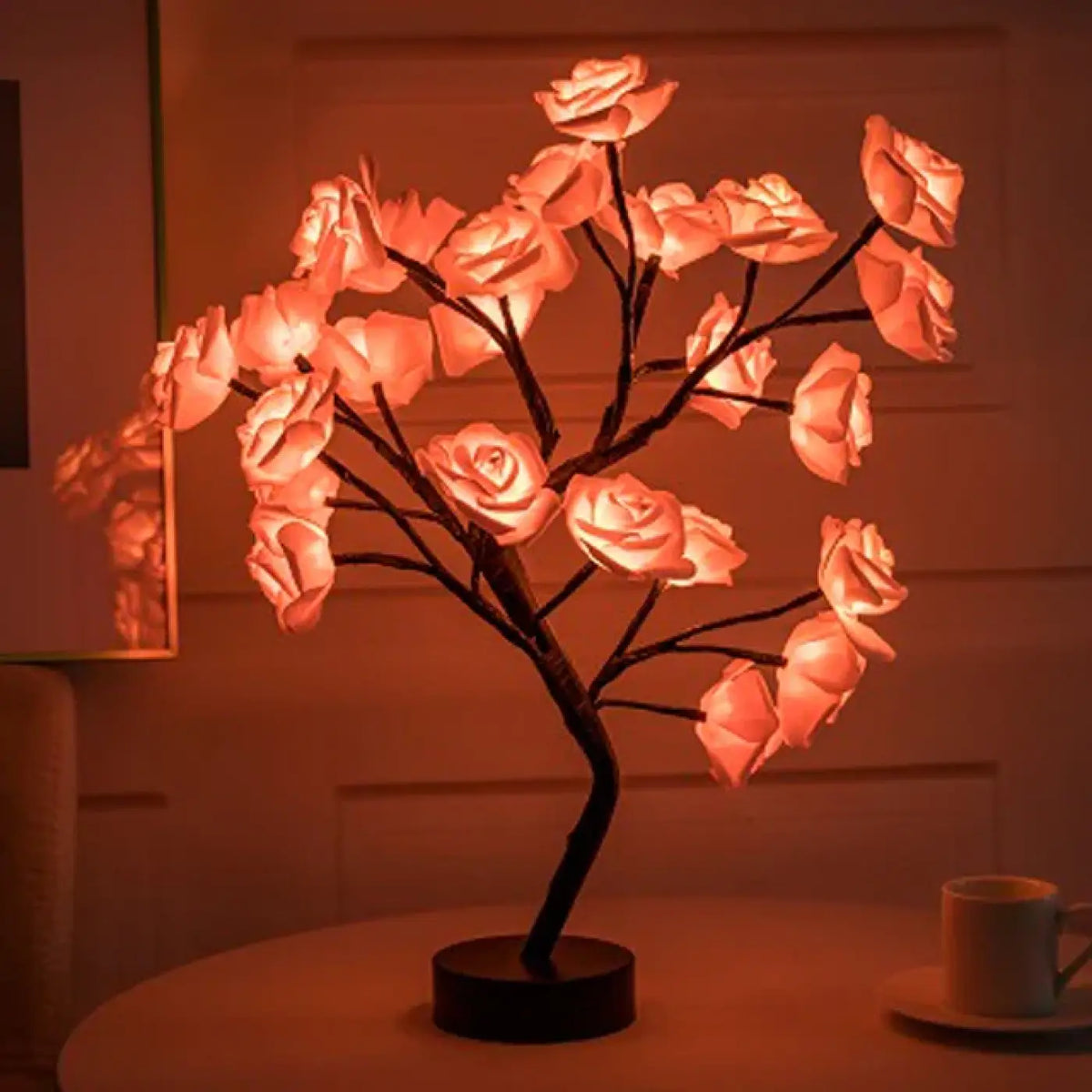 Lampe arbre à roses lumineuses, quatre coloris, rose