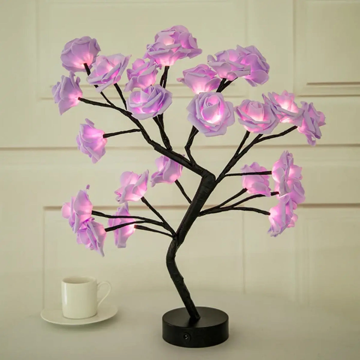 Lampe arbre à roses lumineuses, quatre coloris, violet