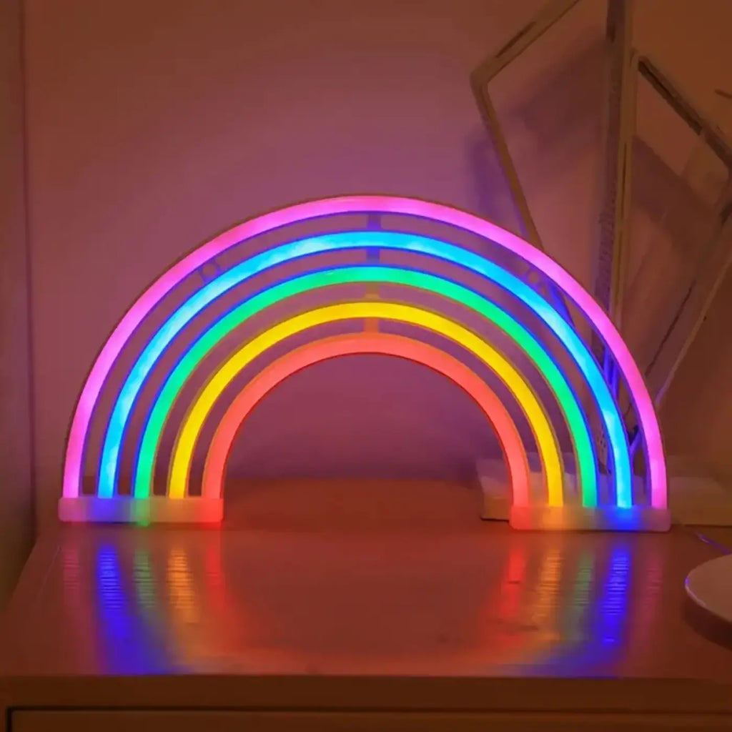 Lampe murale arc-en-ciel, décoration lumineuse colorée