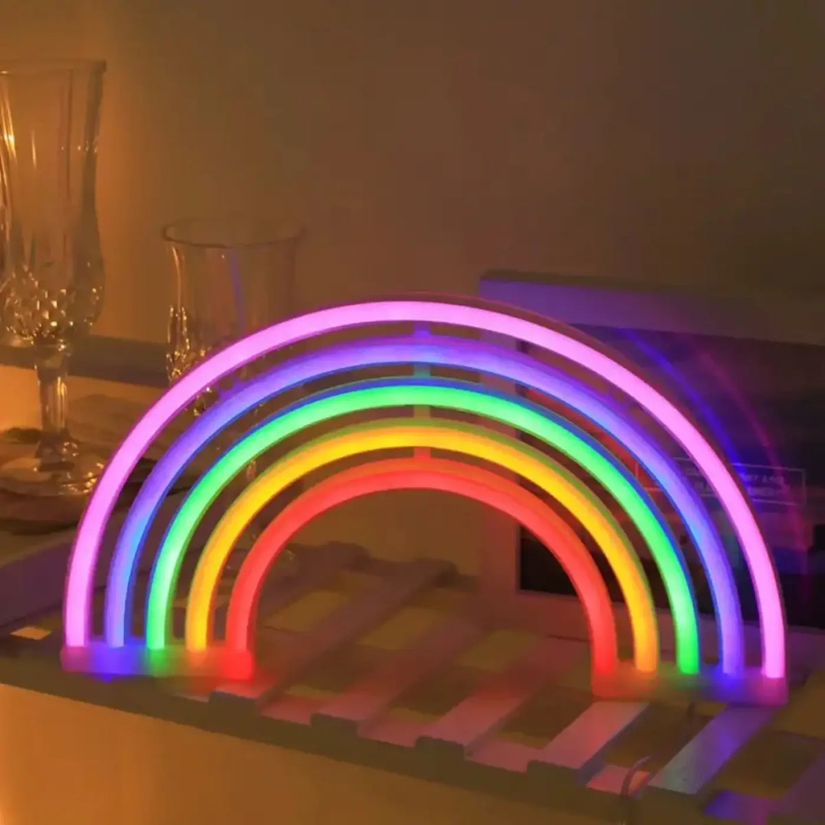 Lampe murale arc-en-ciel, décoration lumineuse colorée