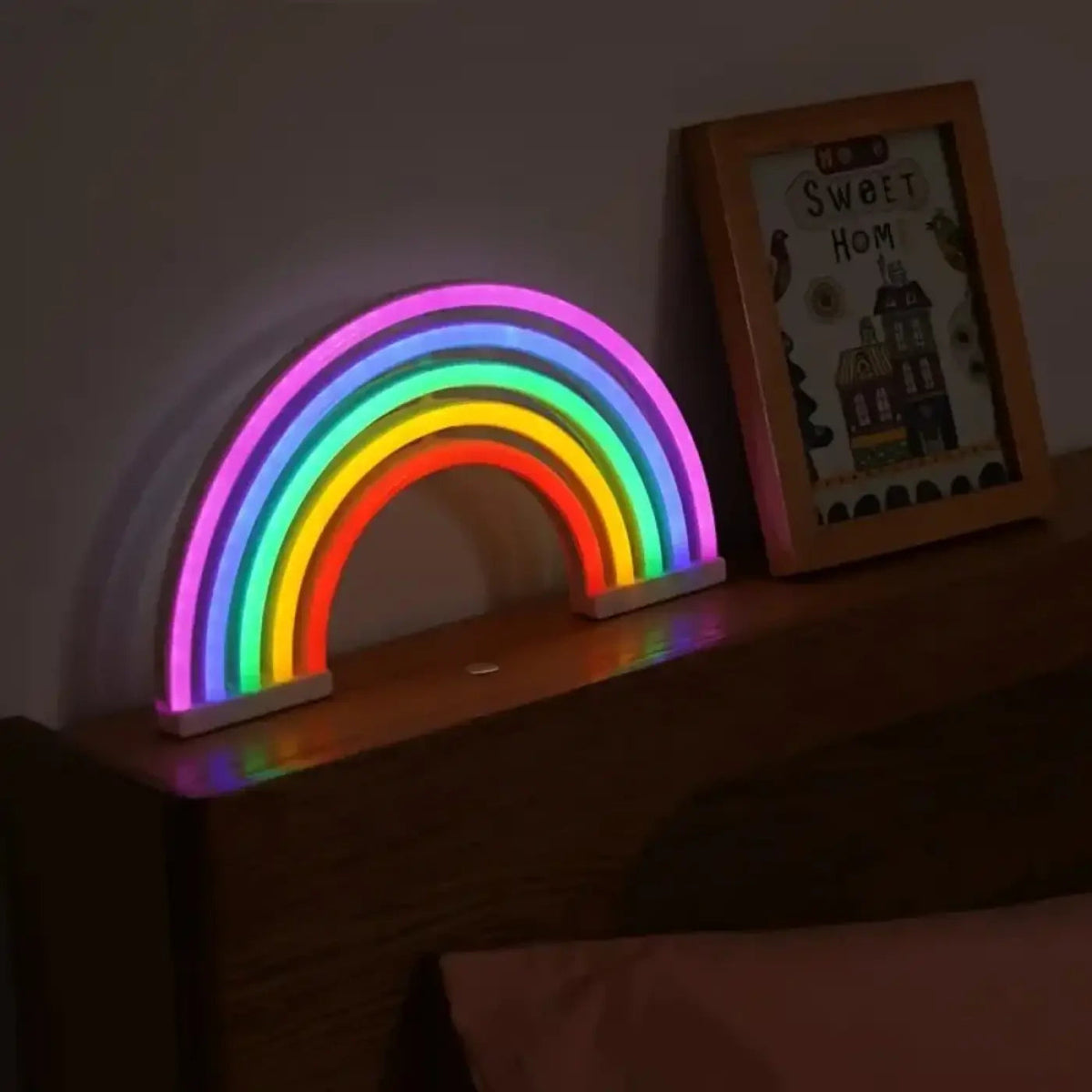 Lampe murale arc-en-ciel, décoration lumineuse colorée