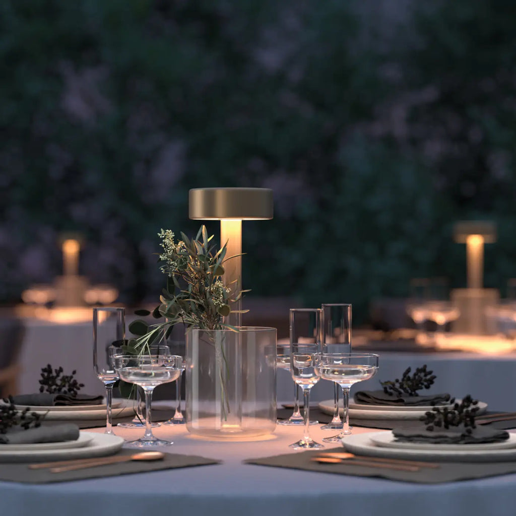 Lampe sans fil rechargeable avec vase en verre, 34,8 cm