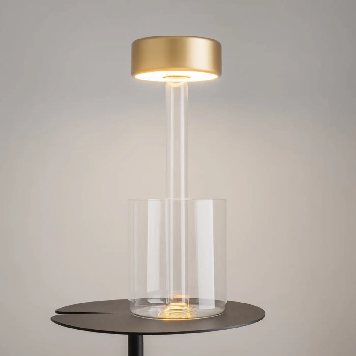 Lampe sans fil rechargeable avec vase en verre, 34,8 cm