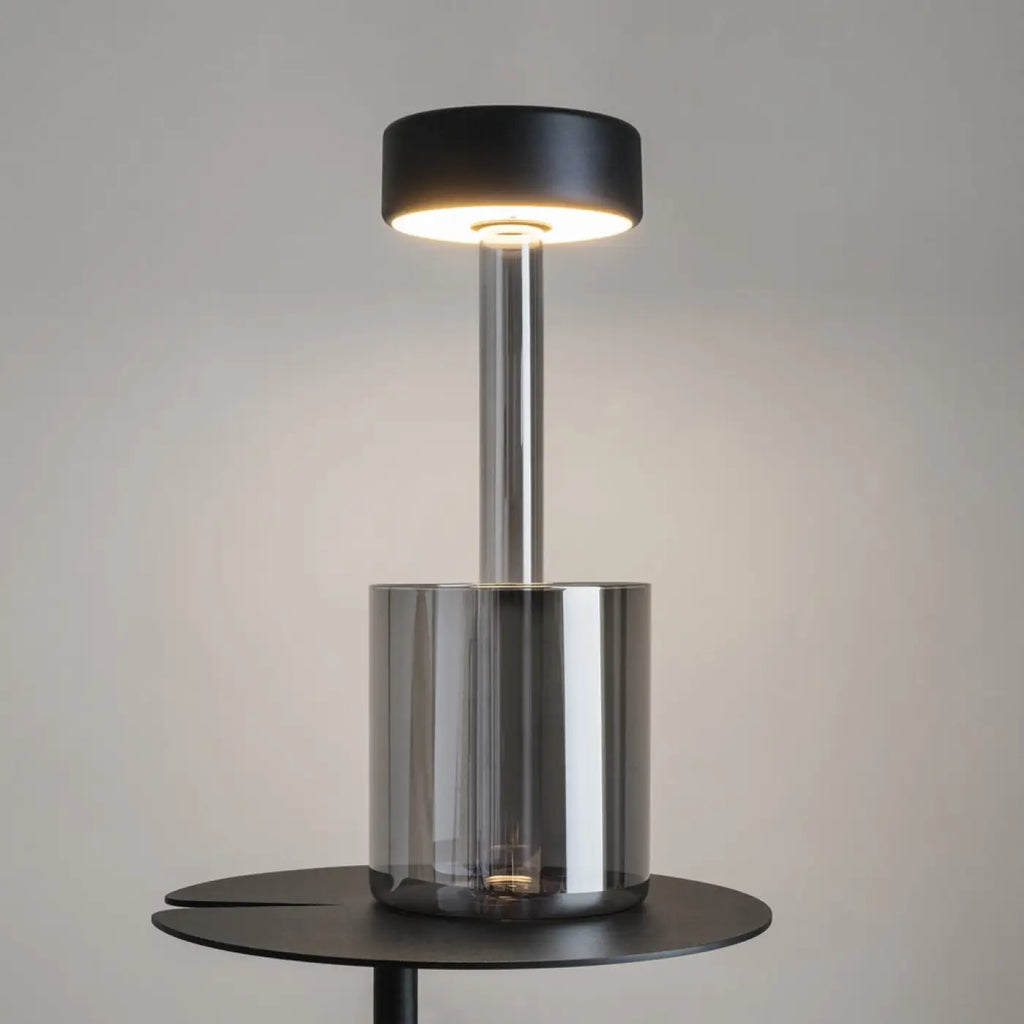 Lampe sans fil rechargeable avec vase en verre, 34,8 cm