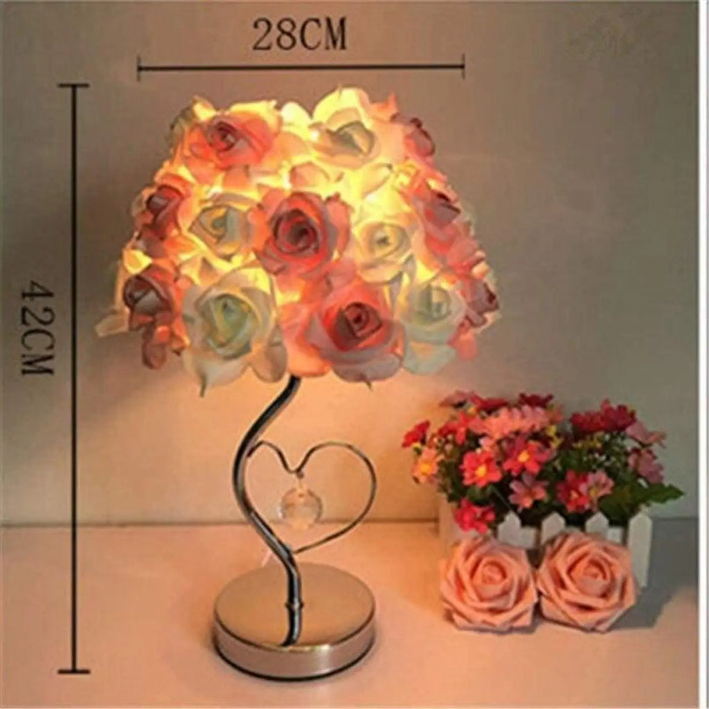 Lampe fleur décorative, rouge, rose ou jaune