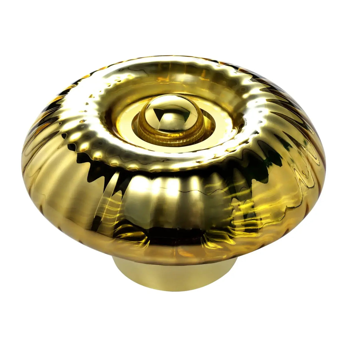 Lampe de chevet disque en verre soufflé, collerette dorée, 10 teintes, doré
