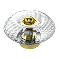 Lampe de chevet disque en verre soufflé, collerette dorée, 10 teintes, transparent