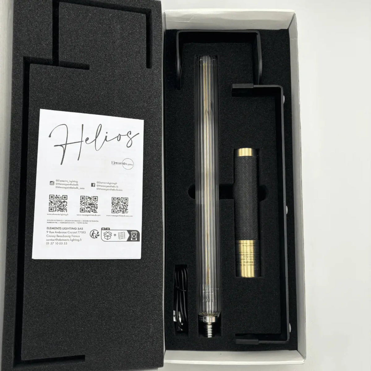 Lampe tube lumineux sans fil rechargeable, à poser ou au mur