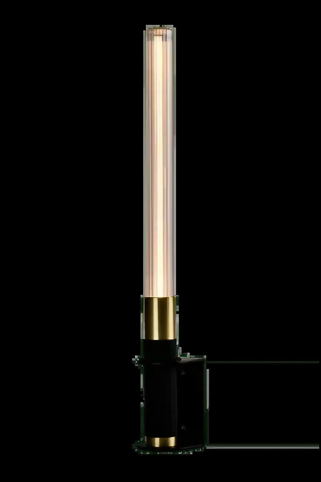 Lampe tube lumineux sans fil rechargeable, à poser ou au mur, jaune