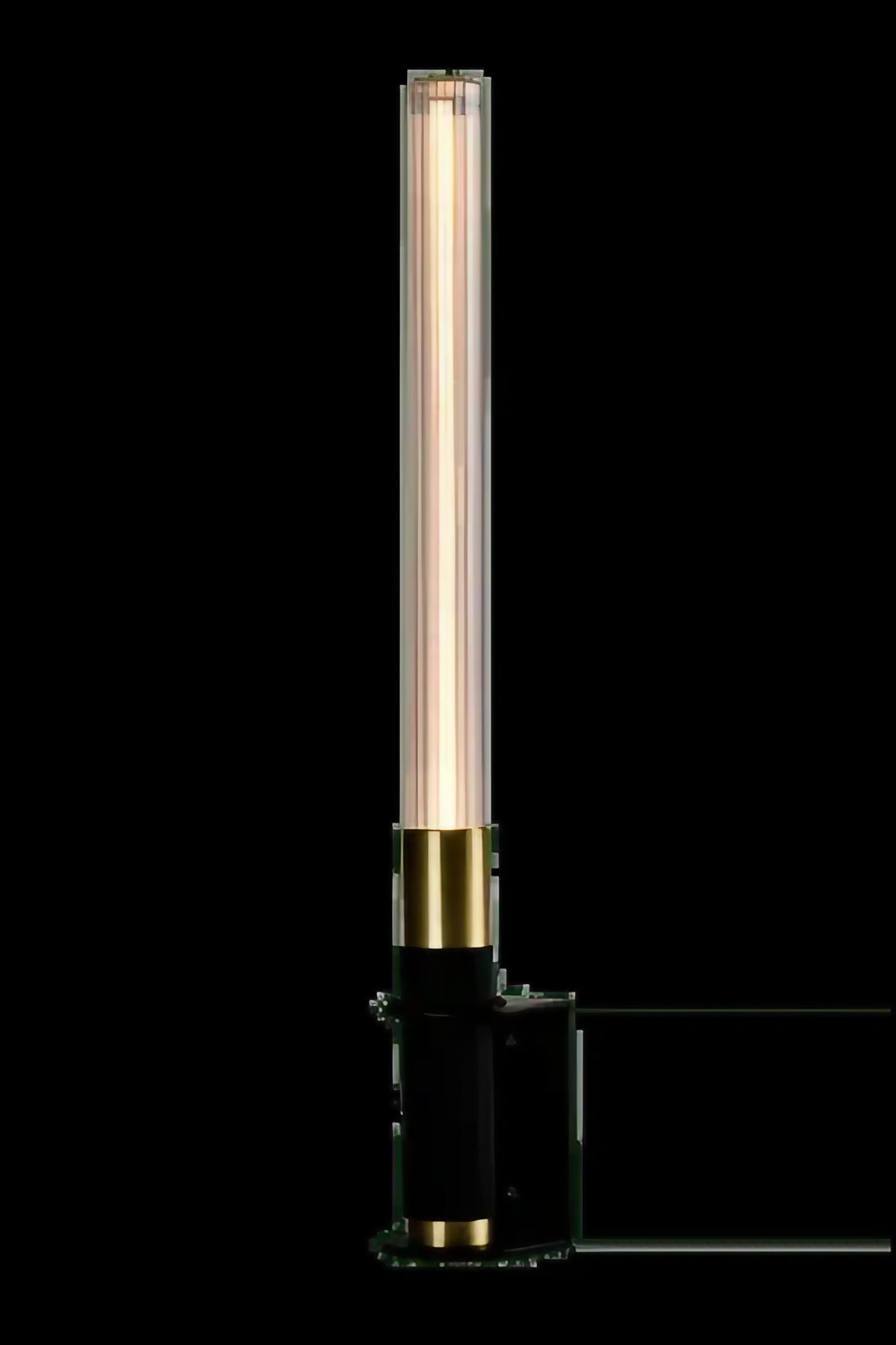 Lampe tube lumineux sans fil rechargeable, à poser ou au mur, jaune