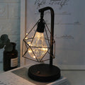 Lampe de chevet industrielle noire, ajourée, ampoule apparente