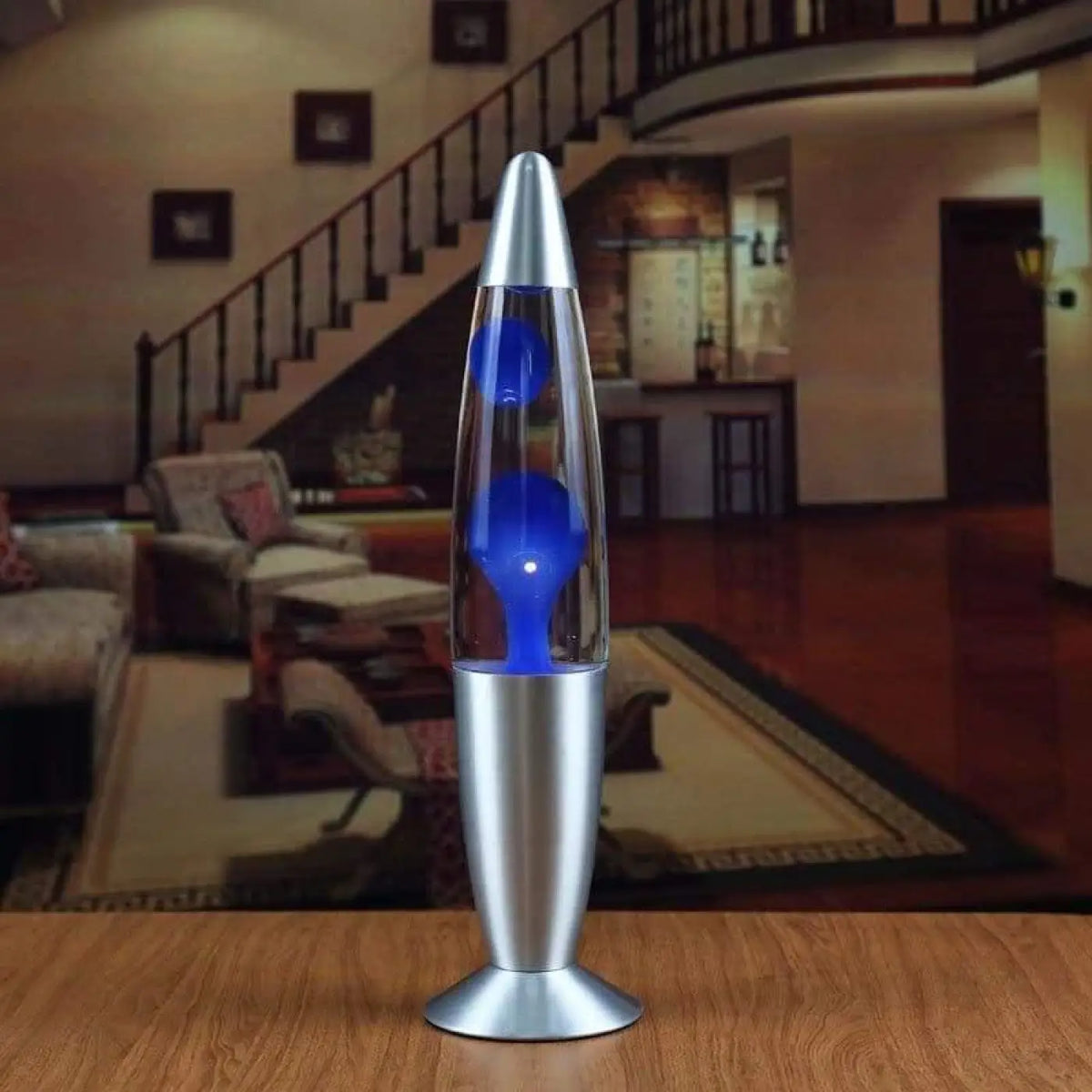 Lampe à lave rétro en verre, quatre coloris au choix, bleu