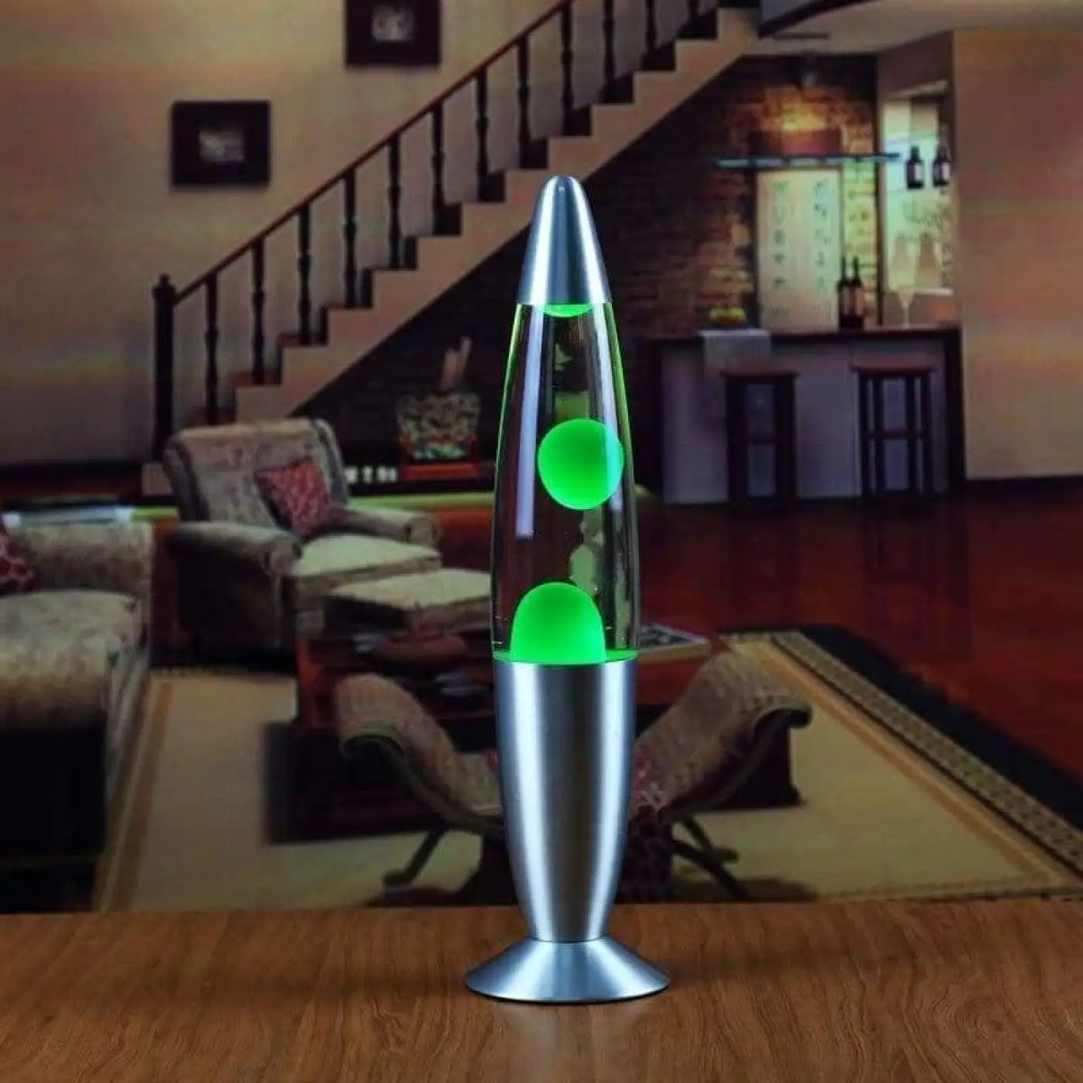 Lampe à lave rétro en verre, quatre coloris au choix, vert