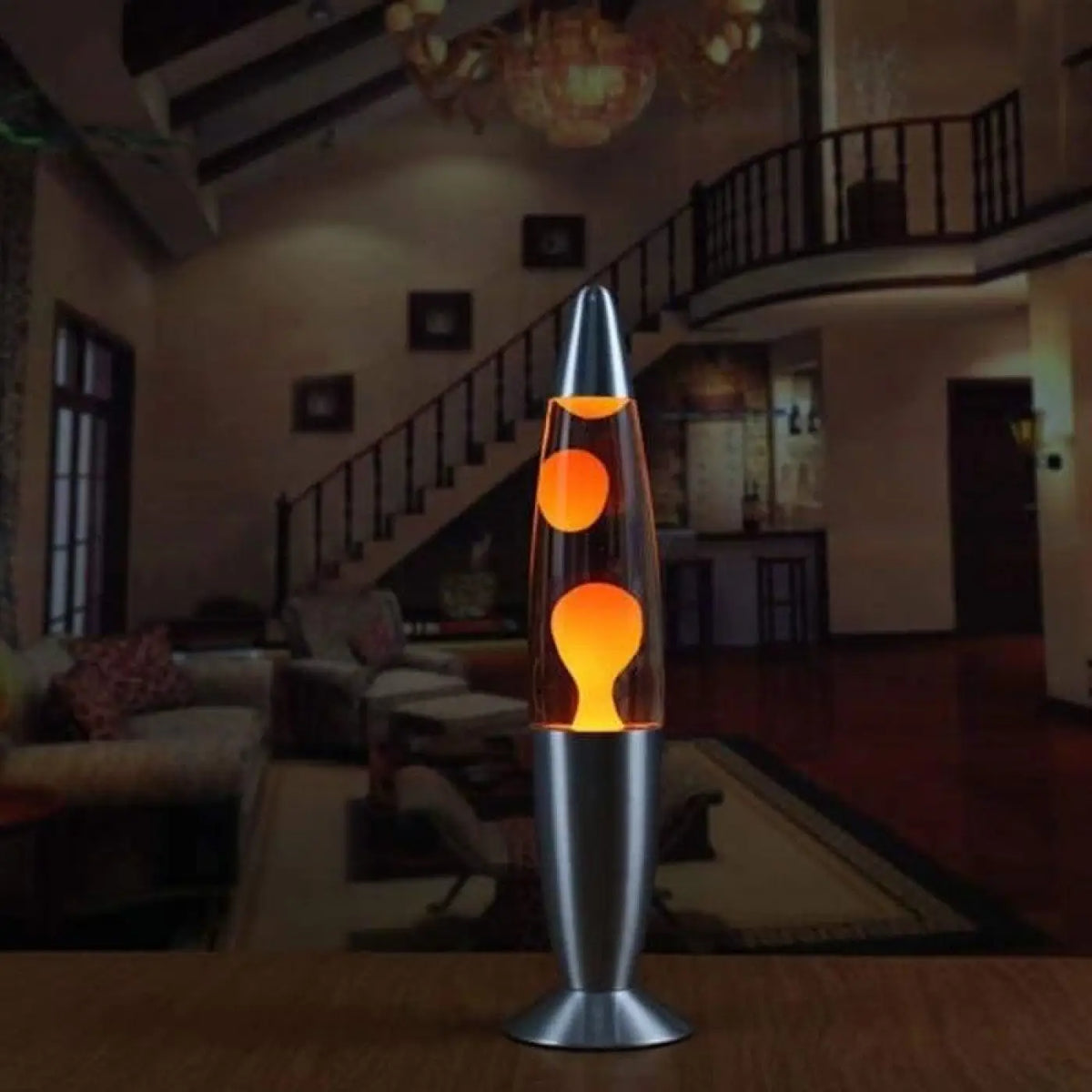 Lampe à lave rétro en verre, quatre coloris au choix, orange