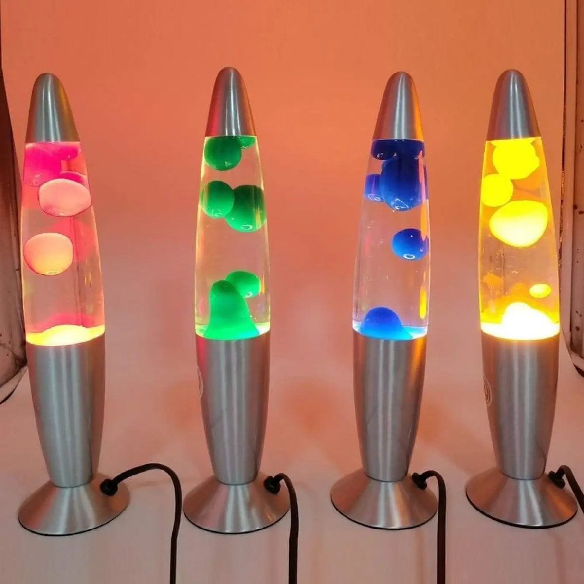 Lampe à lave rétro en verre, quatre coloris au choix