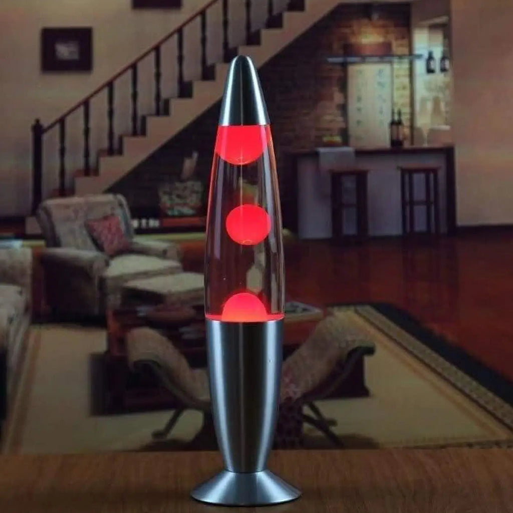 Lampe à lave rétro en verre, quatre coloris au choix, rouge