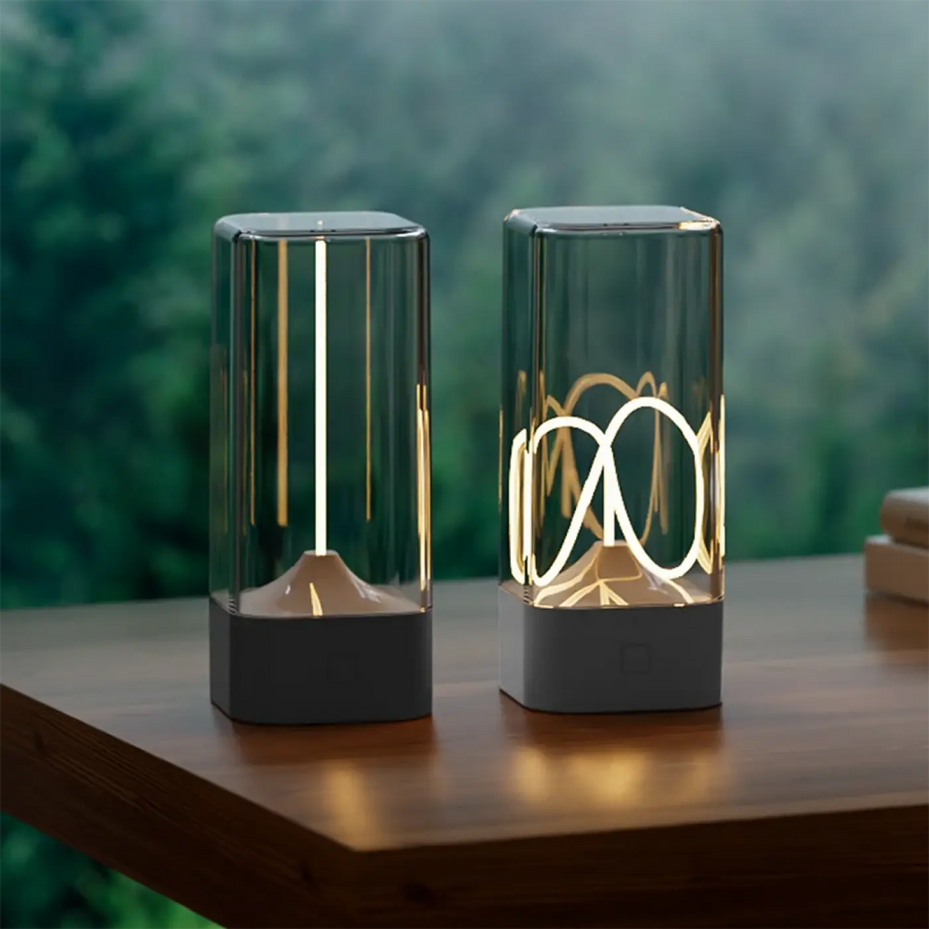 Lampe de table compacte aux lignes arrondies, style moderne