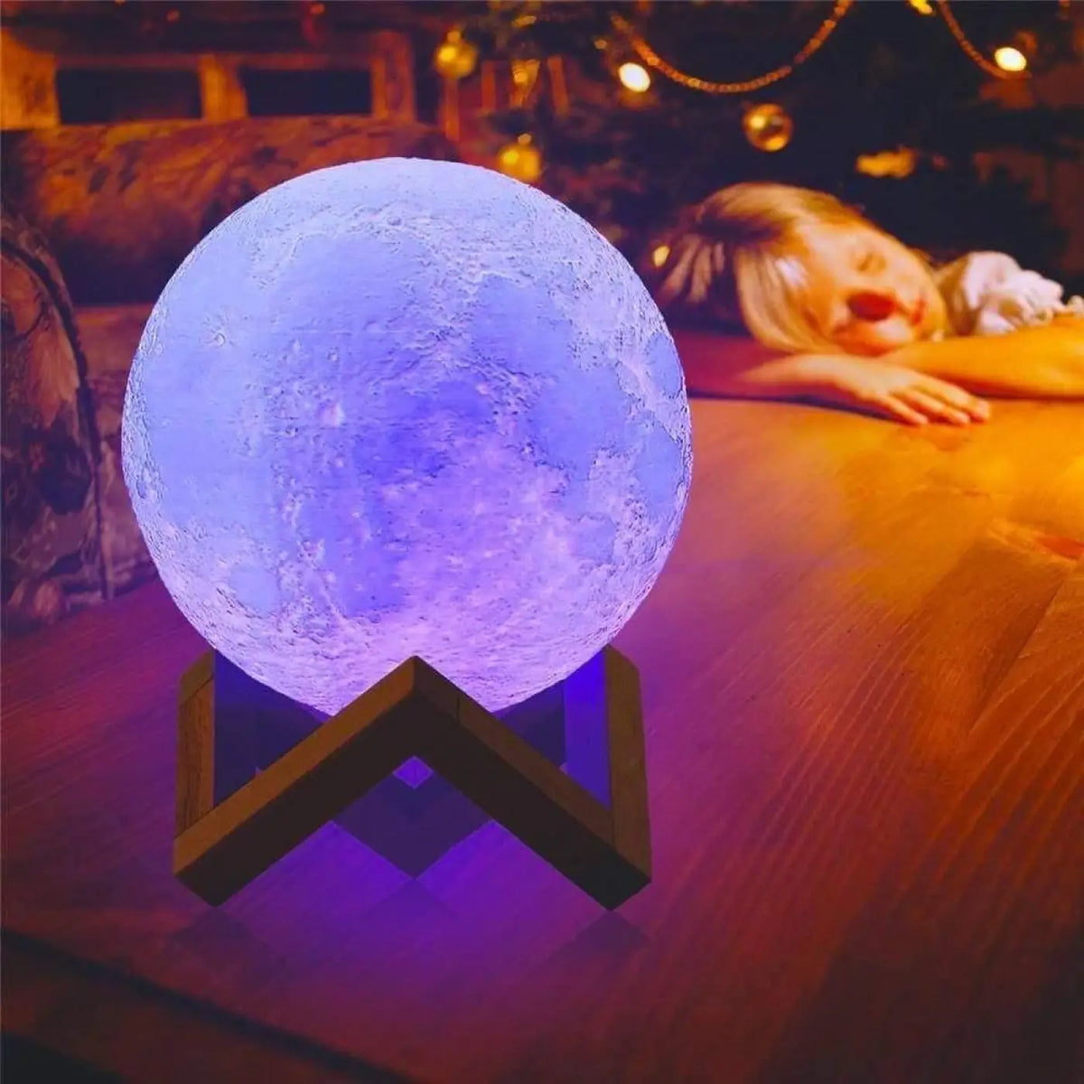 Lampe lune 3D aux cratères en relief, tailles S, M et L