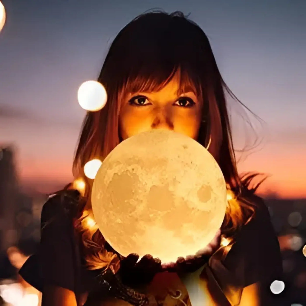 Lampe lune 3D aux cratères en relief, tailles S, M et L