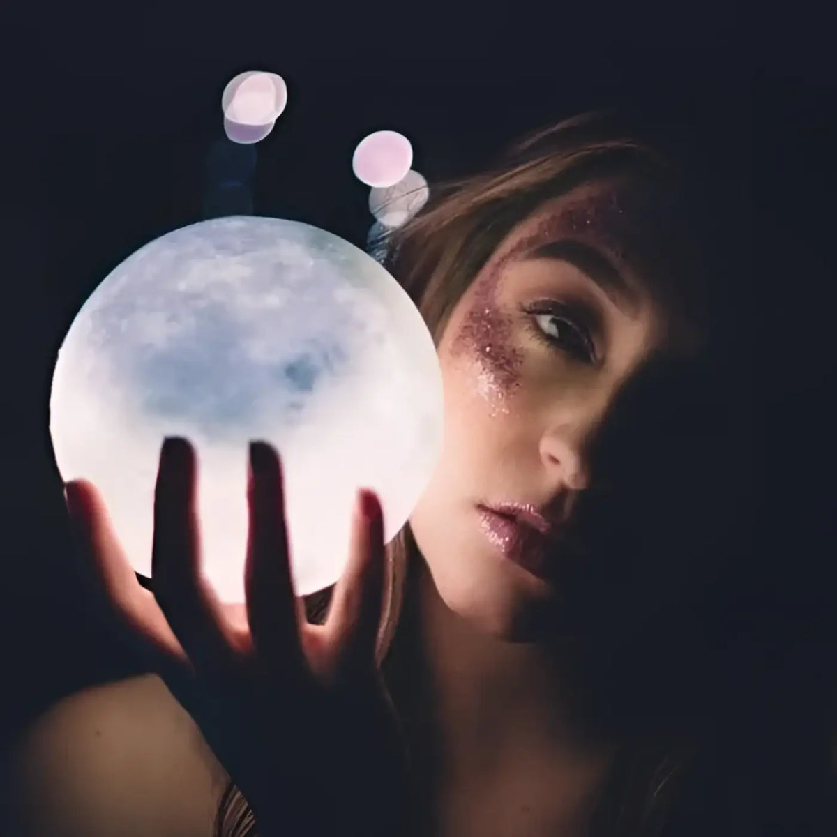 Lampe lune 3D aux cratères en relief, tailles S, M et L
