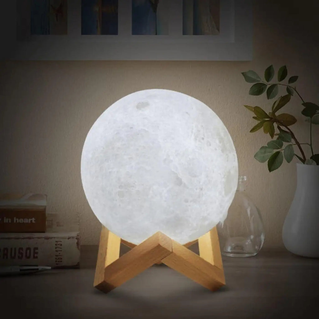 Lampe lune 3D aux cratères en relief, tailles S, M et L