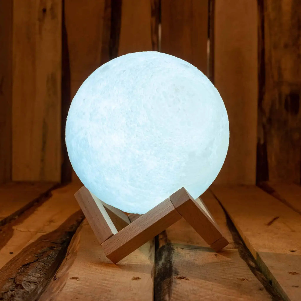Lampe lune 3D aux cratères en relief, tailles S, M et L