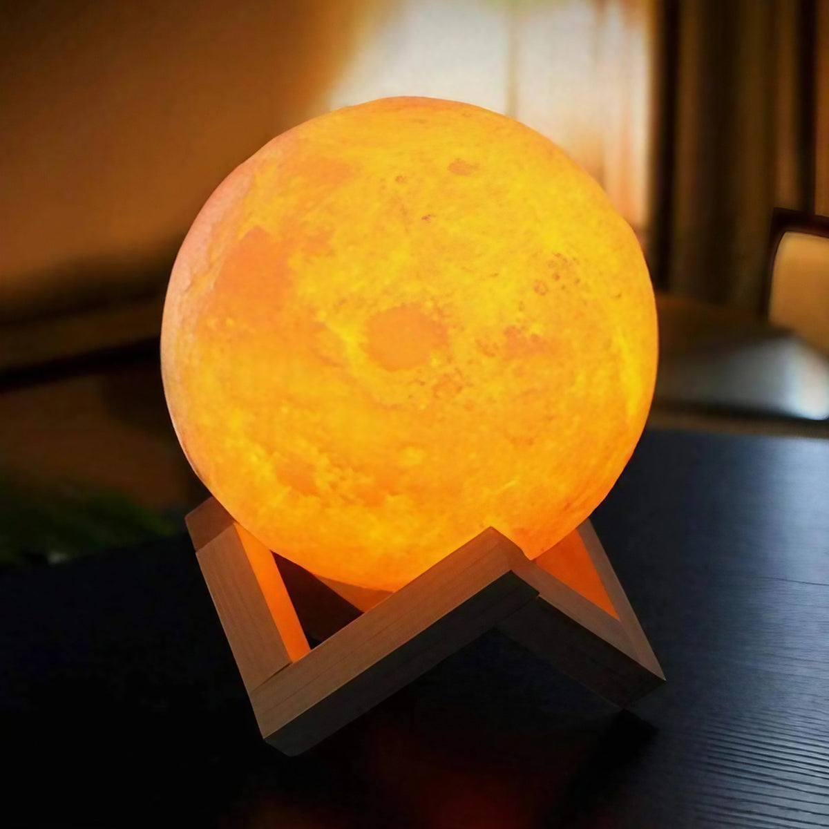 Lampe lune 3D aux cratères en relief, tailles S, M et L