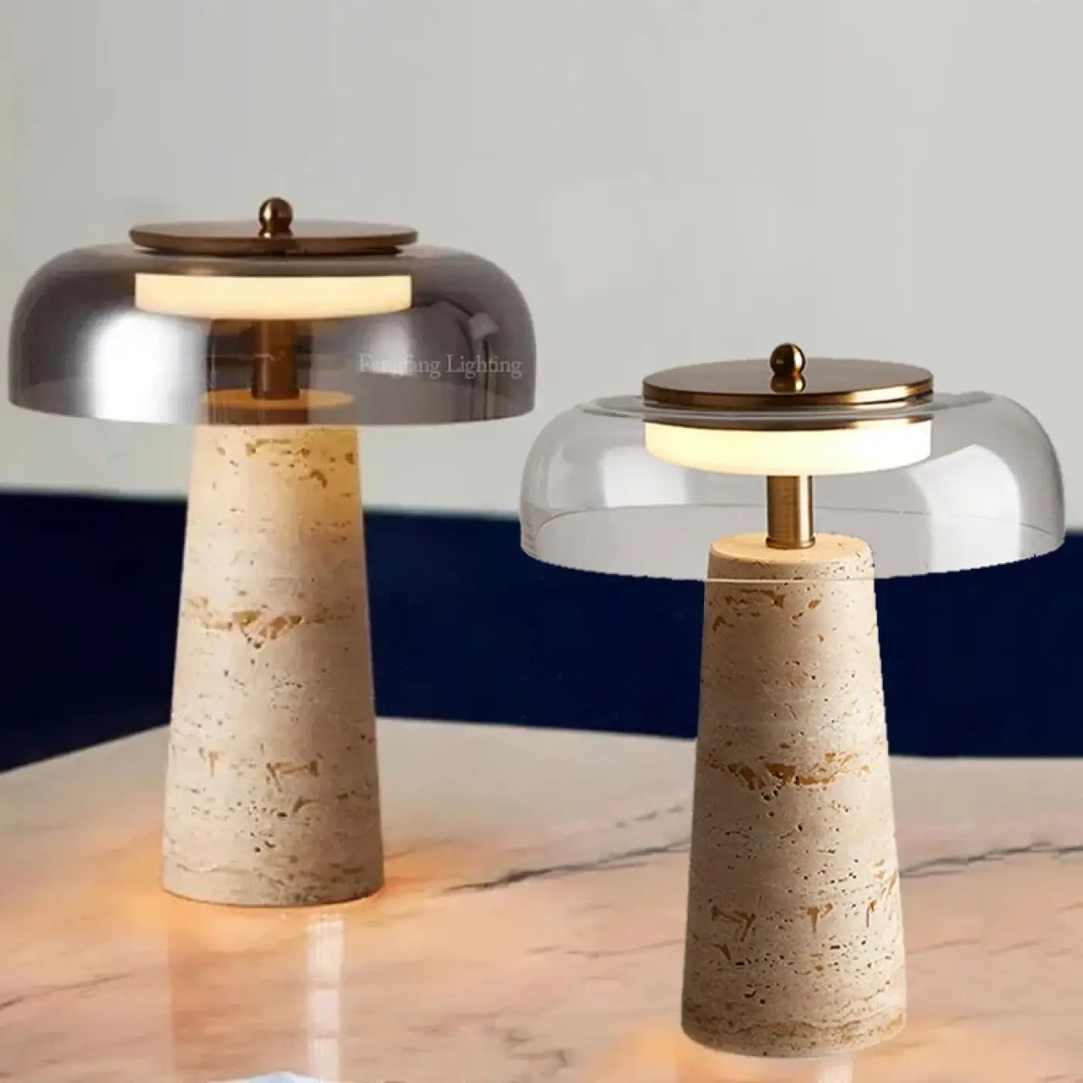 Lampe de chevet moderne, transparente ou argentée, 3 teintes