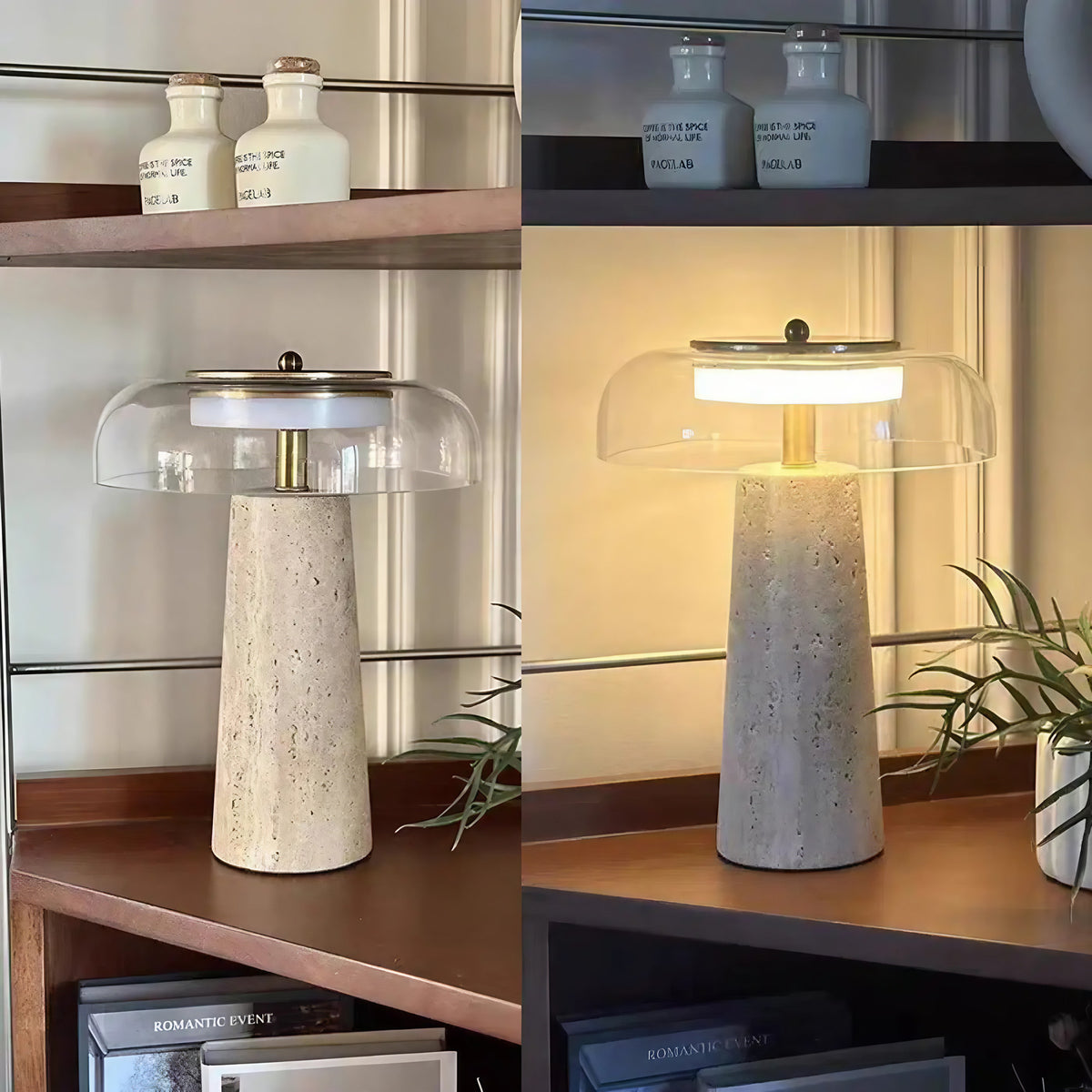 Lampe de chevet moderne, transparente ou argentée, 3 teintes
