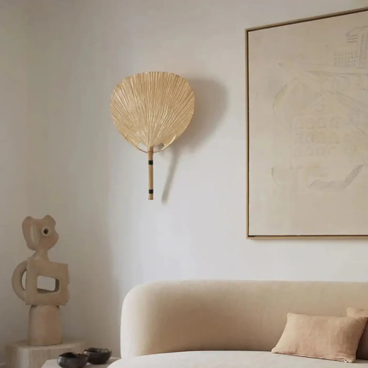 Applique murale à abat-jour en rotin jaune, pour la chambre