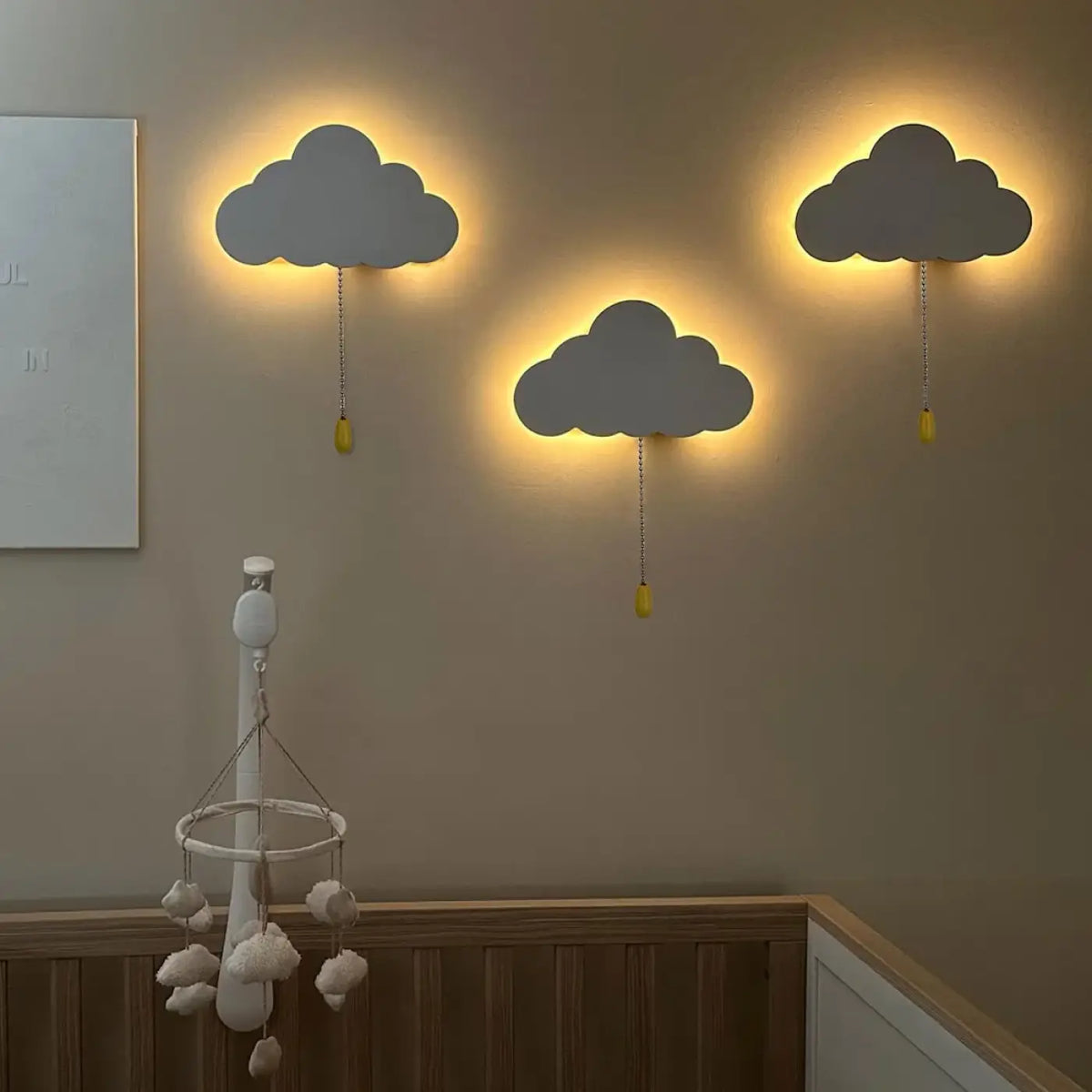 Veilleuse murale nuage pour enfant, lumière douce