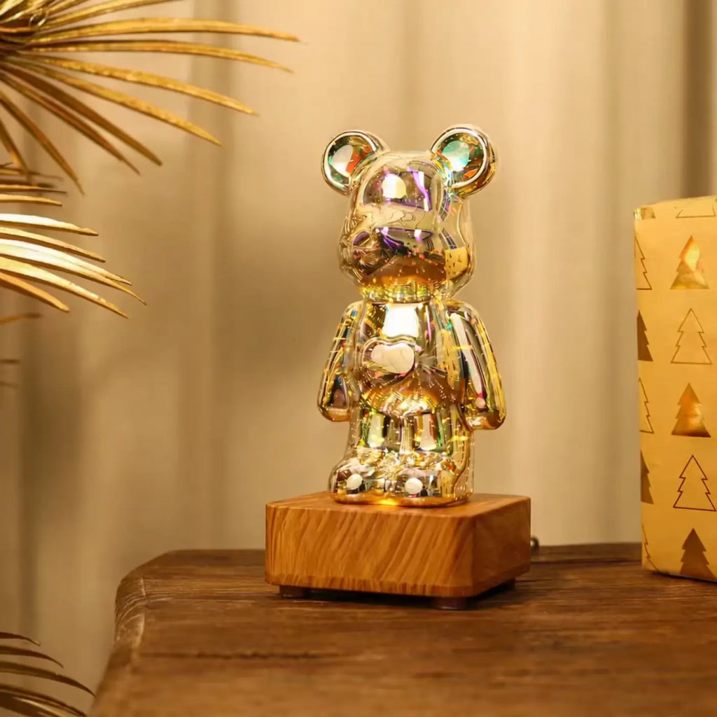 Lampe ourson lumineuse à huit couleurs, branchement USB