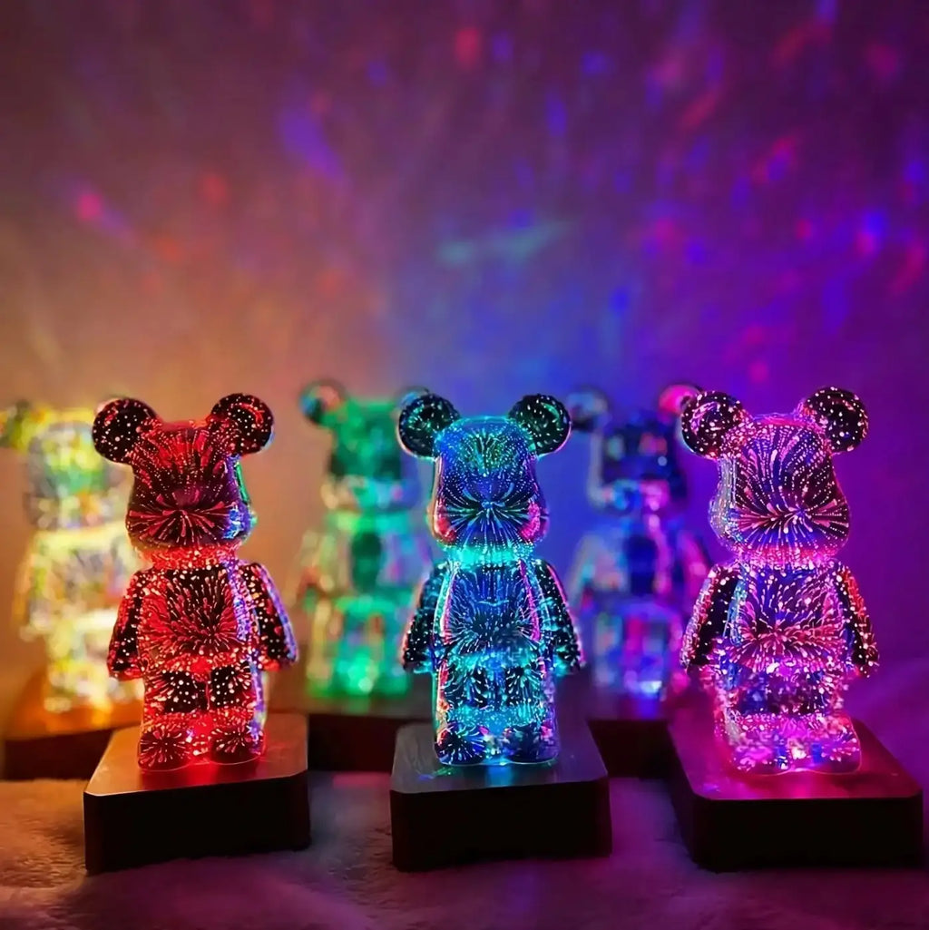 Lampe ourson lumineuse à huit couleurs, branchement USB