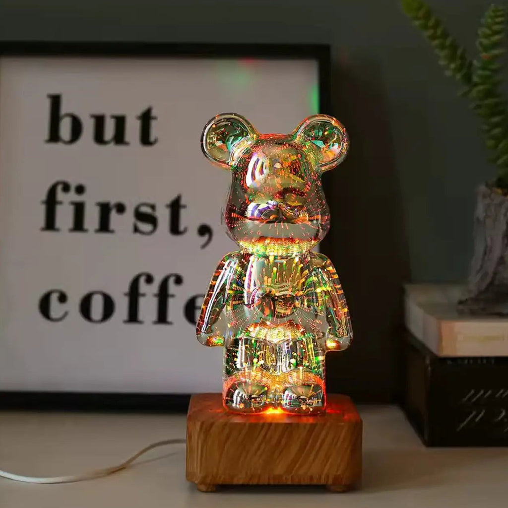 Lampe ourson lumineuse à huit couleurs, branchement USB