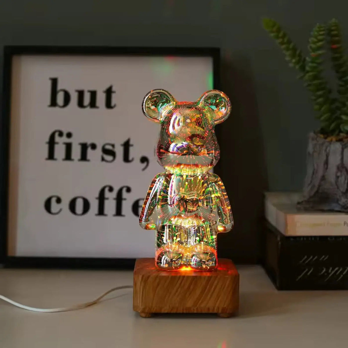 Lampe ourson lumineuse à huit couleurs, branchement USB
