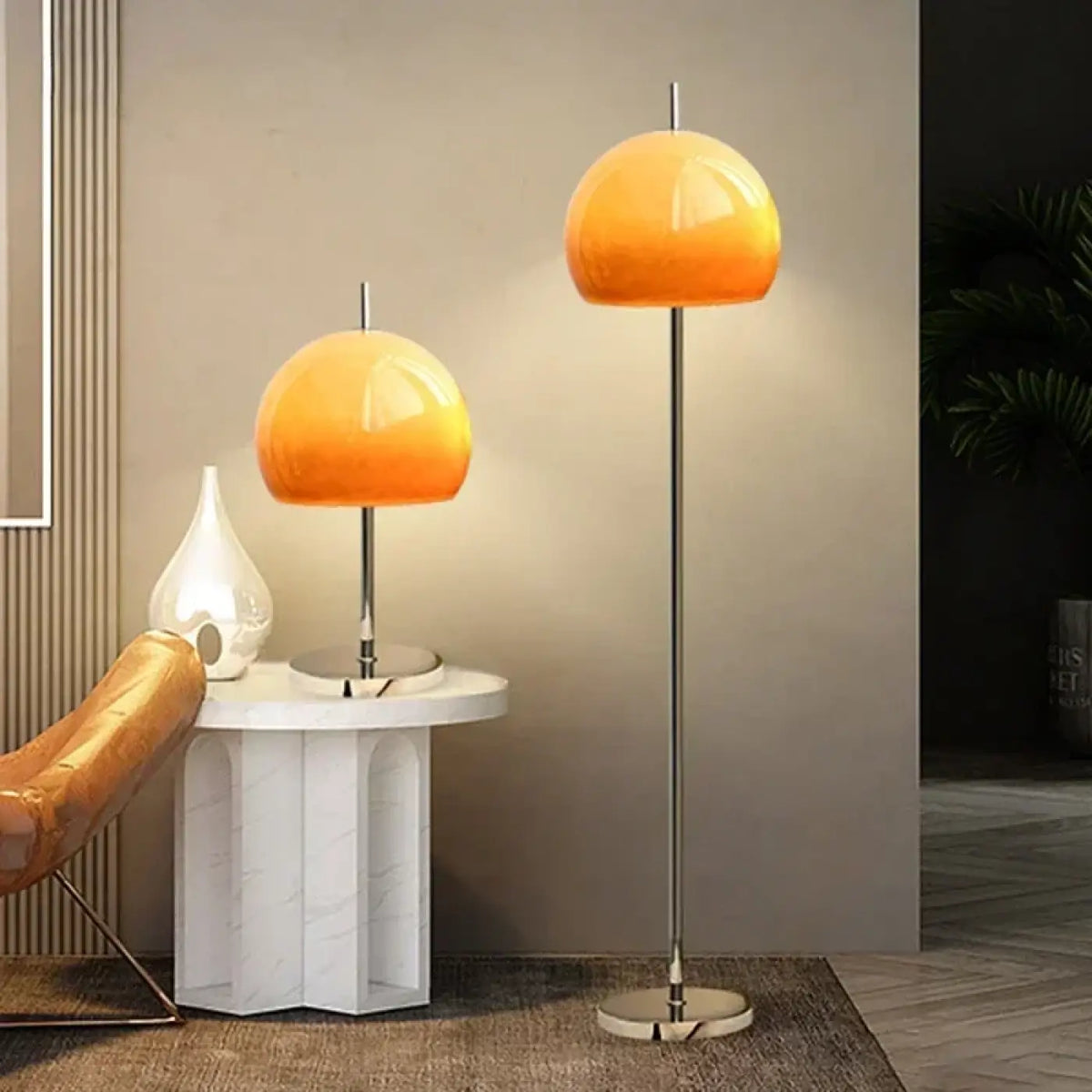 Lampadaire moderne à abat-jour en verre dégradé