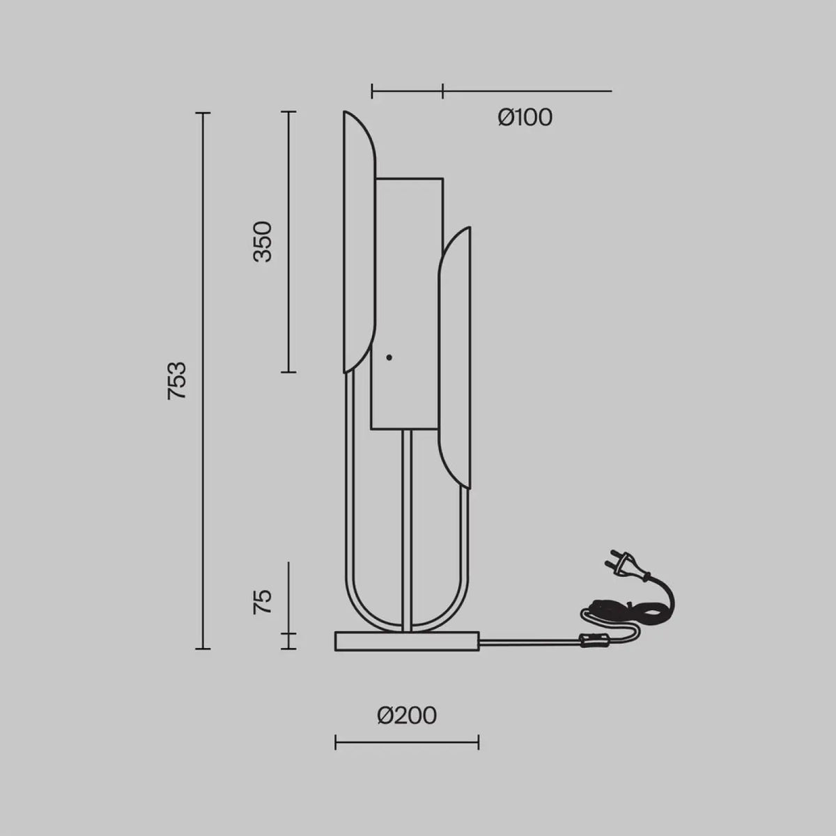 Lampe à poser haute en métal doré et verre opalin, 75 cm