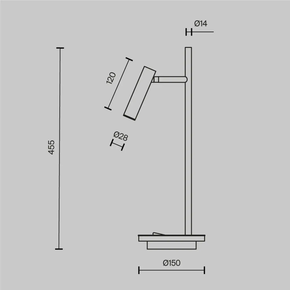 Lampe liseuse LED orientable à base rétroéclairée, 45,5 cm