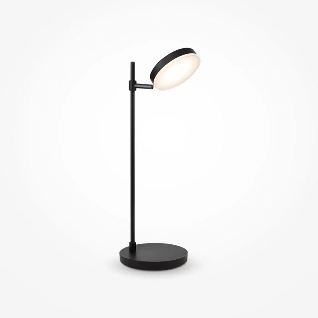 Lampe à poser LED à tête ronde orientable, métal noir mat