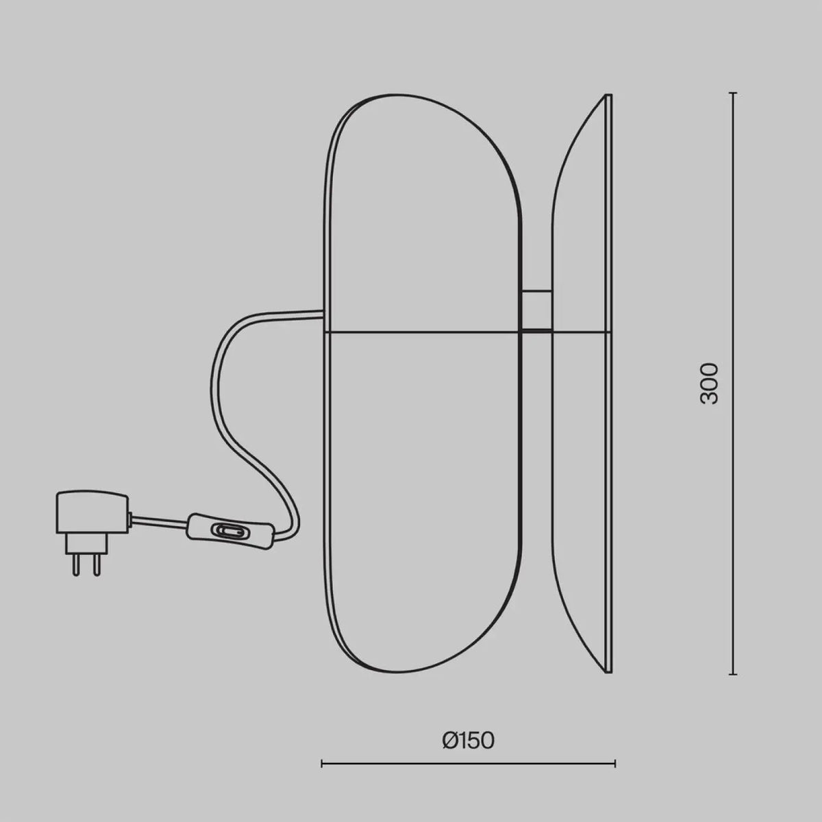 Lampe à poser LED en verre fumé arrondi, 30 cm