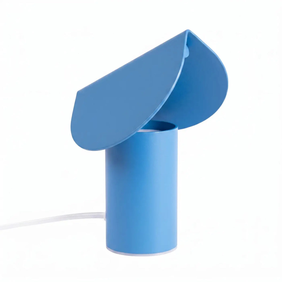 Petite lampe de chevet en aluminium au bord ondulé, LED 6 W, bleu azur