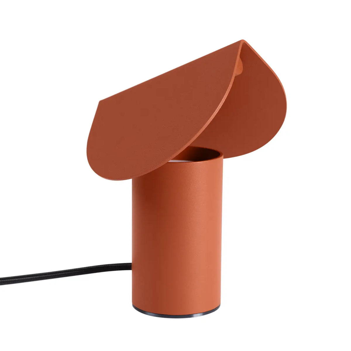 Petite lampe de chevet en aluminium au bord ondulé, LED 6 W, rouge ocre