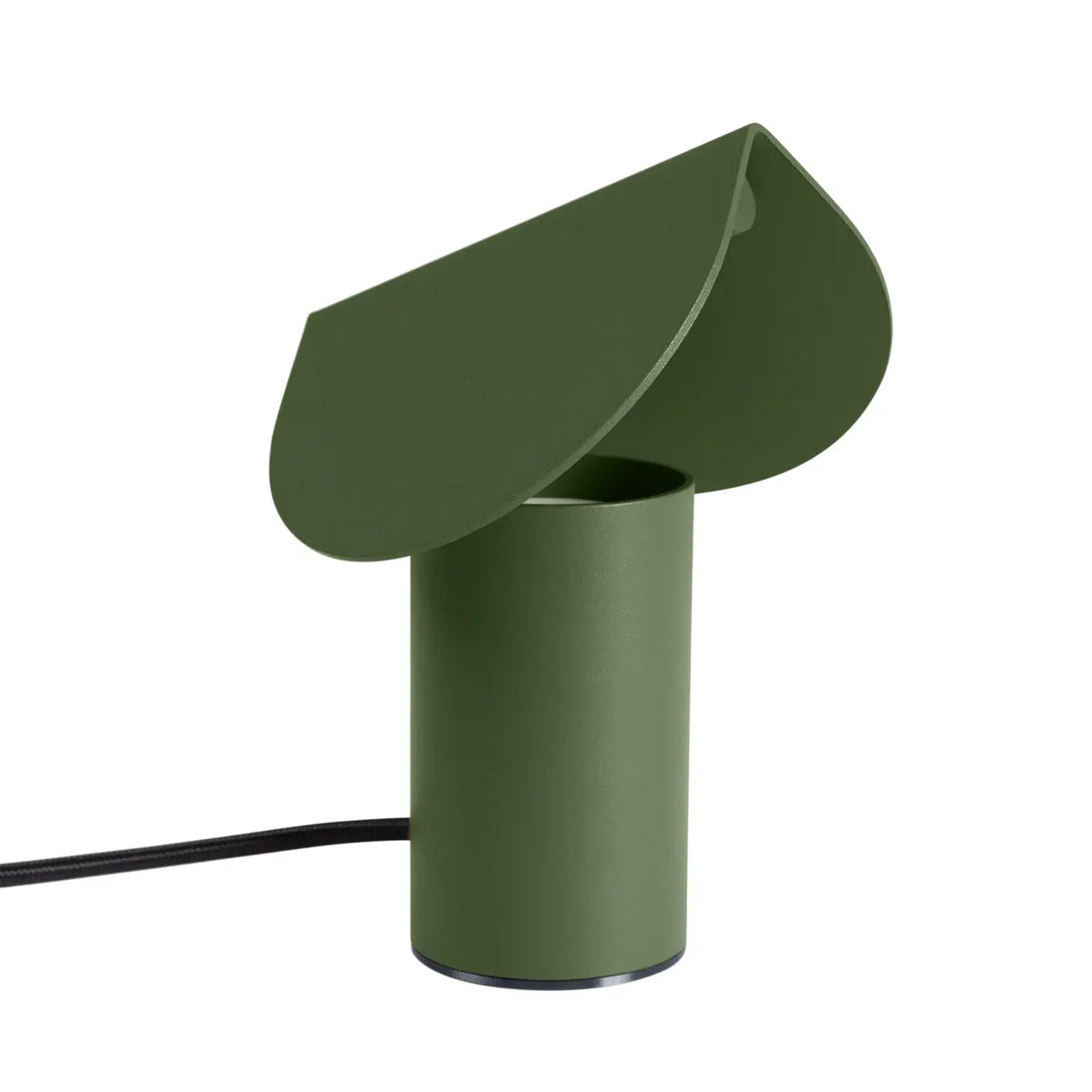 Petite lampe de chevet en aluminium au bord ondulé, LED 6 W, vert olive
