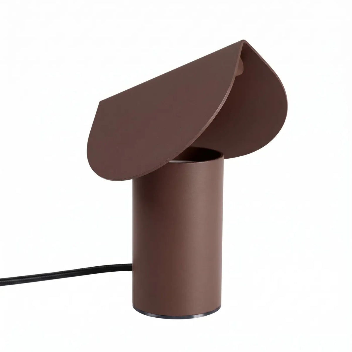Petite lampe de chevet en aluminium au bord ondulé, LED 6 W, marron