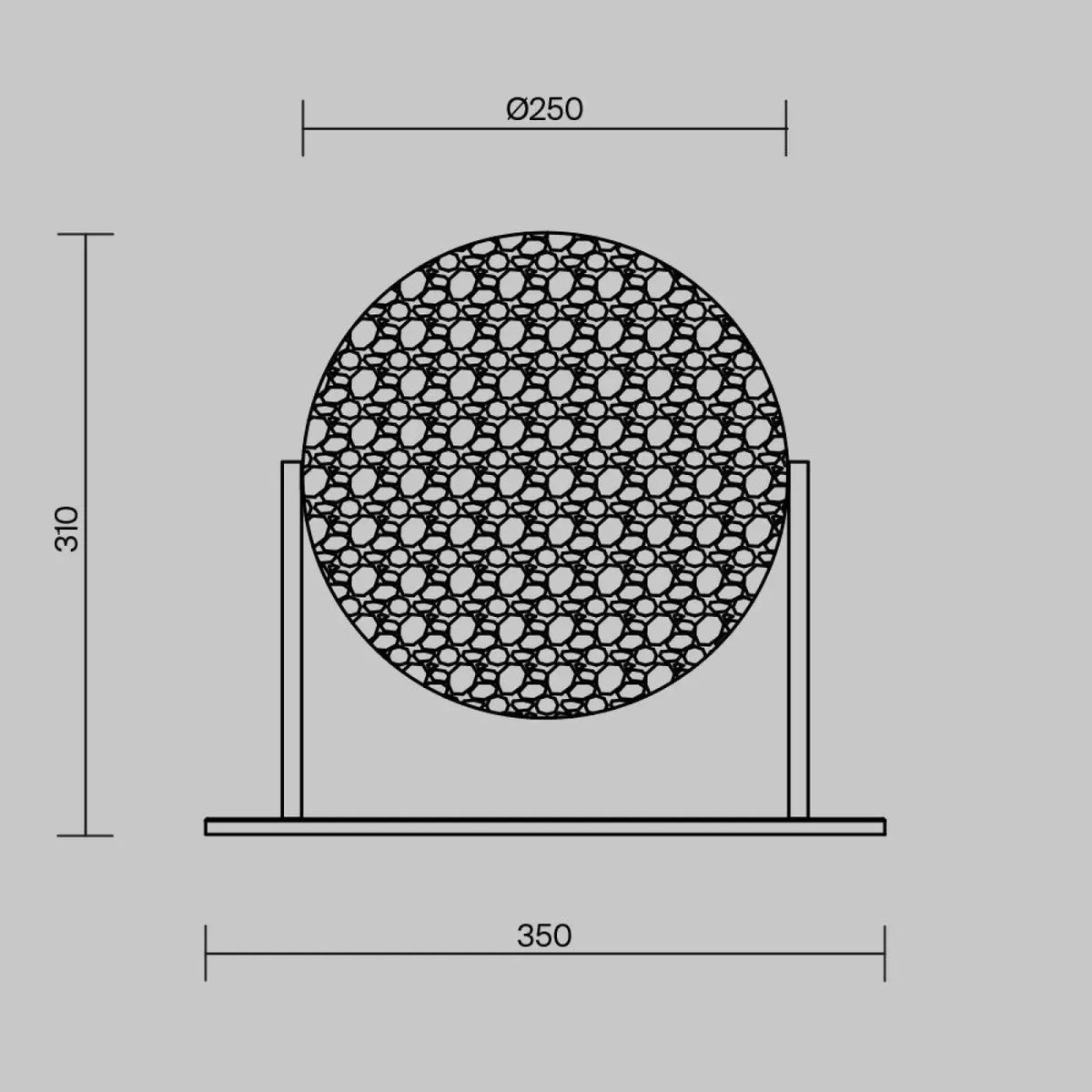 Lampe à poser LED disque en verre martelé sur pied argenté