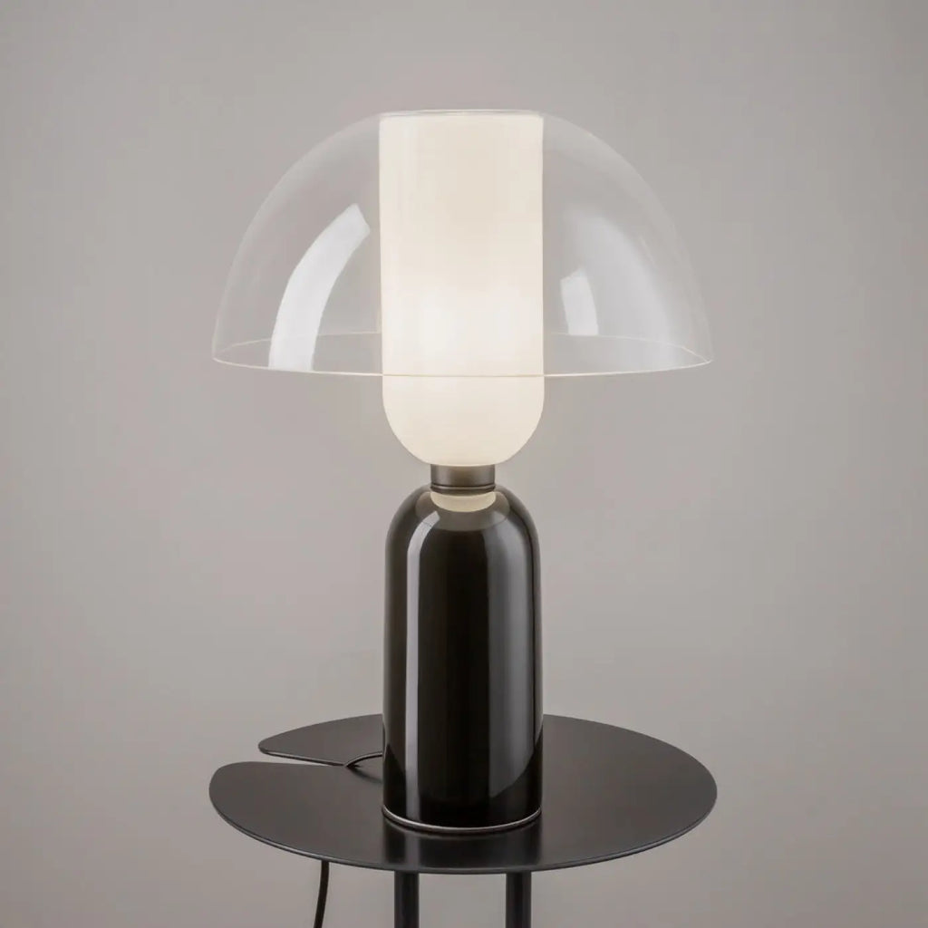 Lampe de chevet pied en céramique et abat-jour en tissu, 43 cm