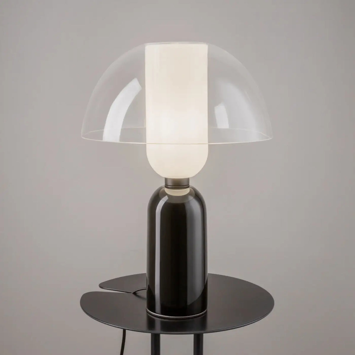 Lampe de chevet pied en céramique et abat-jour en tissu, 43 cm